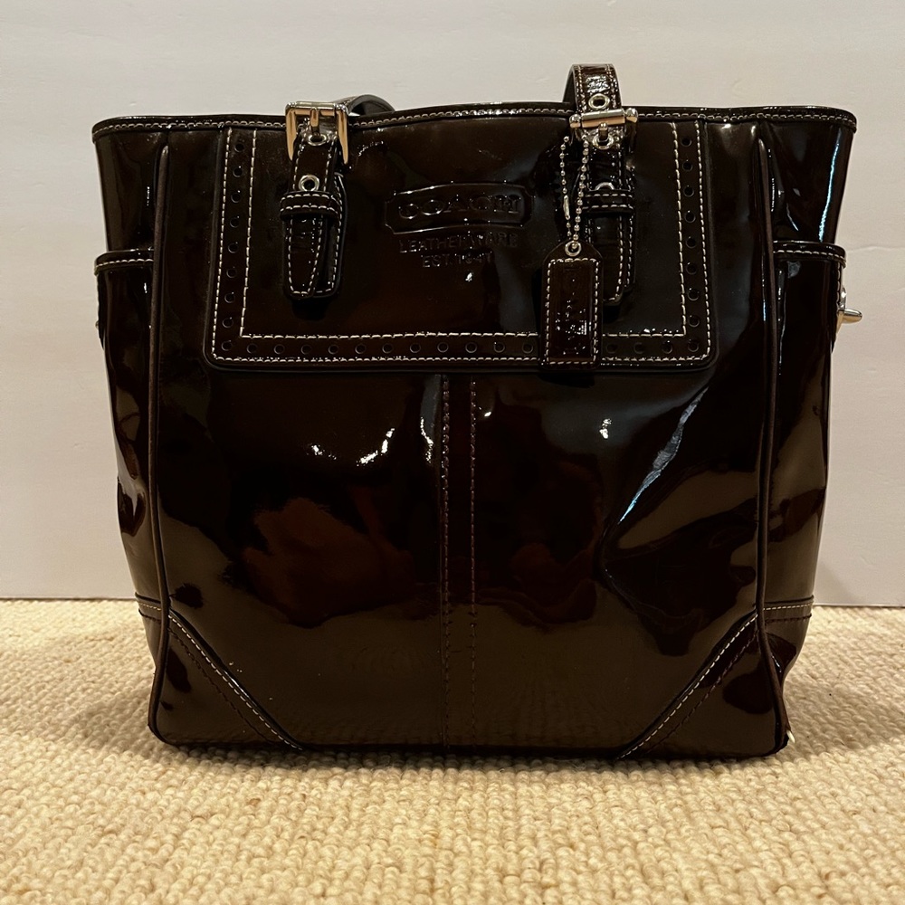 Patent Leather Coach Tote